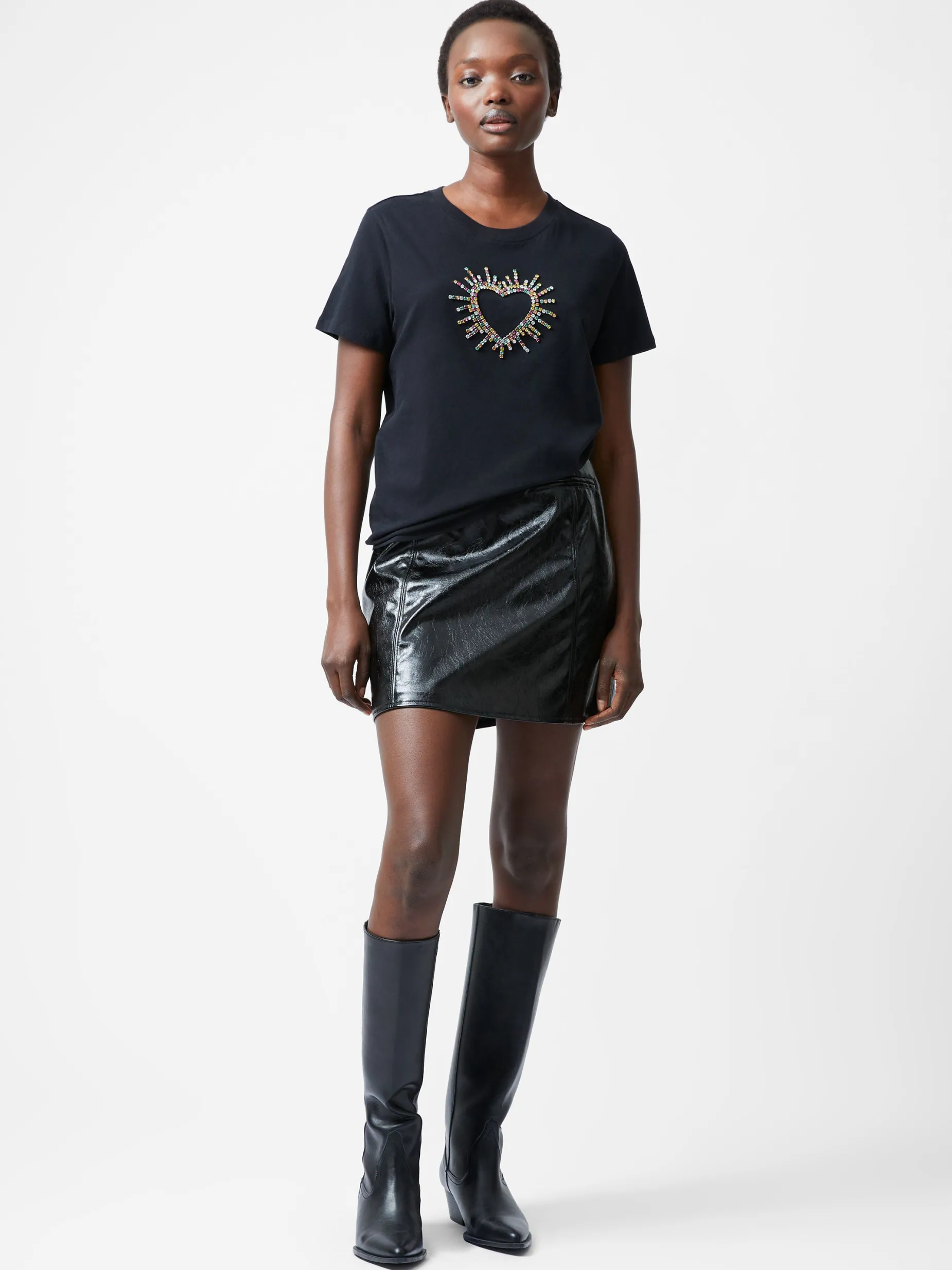 French Connection Tops-Heart Embellished T-Shirt