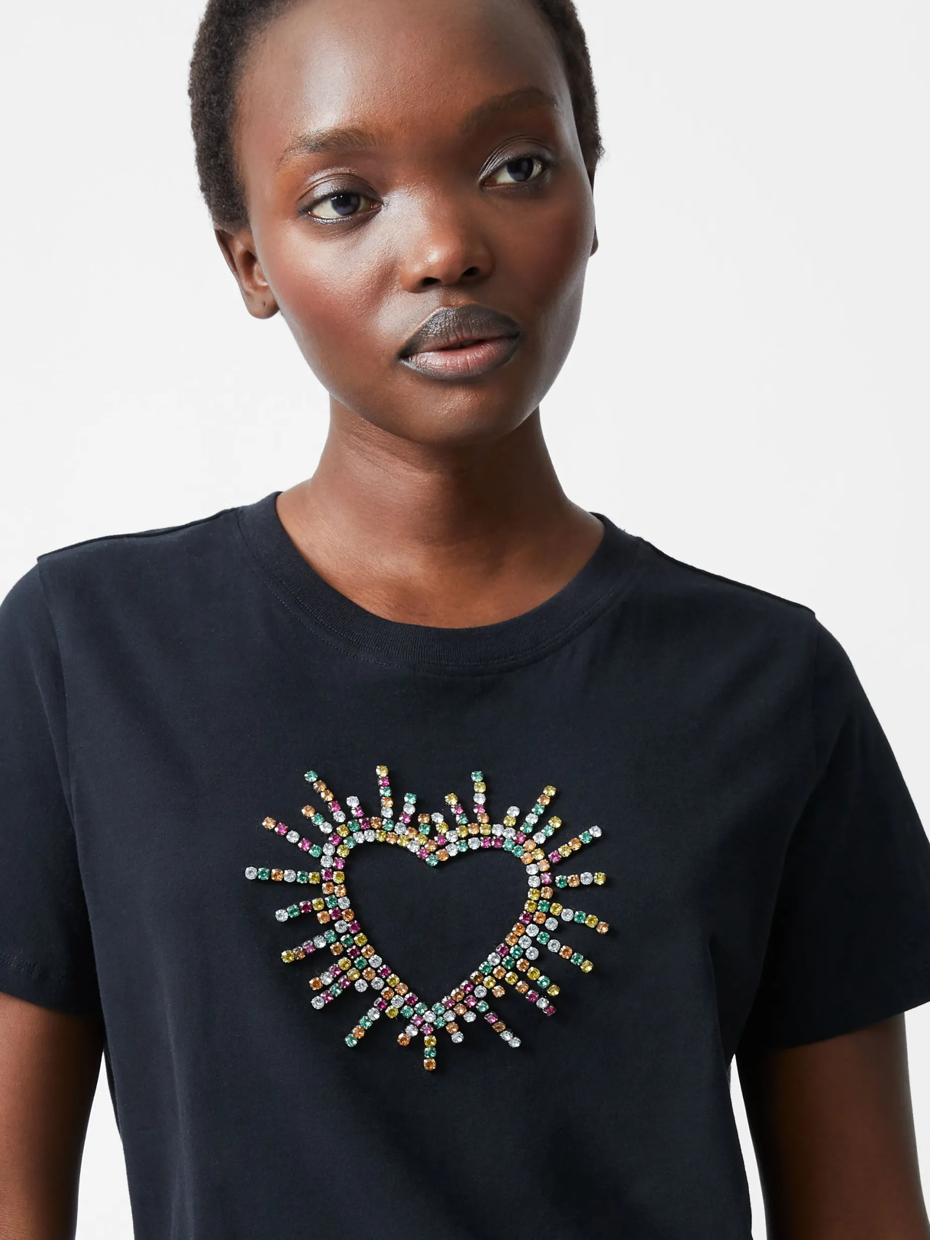 French Connection Tops-Heart Embellished T-Shirt