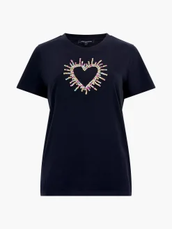 French Connection Tops-Heart Embellished T-Shirt
