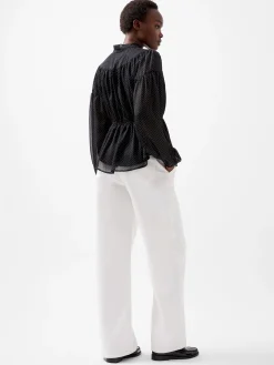 French Connection Tops|Jeans & A Nice Top-Ines Chiffon Fitted Waist Blouse