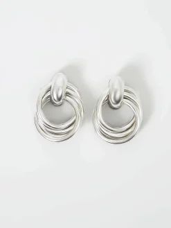Women French Connection Jewellery|Jewellery-Interlocking Metal Knot Earrings