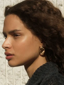 Women French Connection Jewellery|Jewellery-Interlocking Metal Knot Earrings
