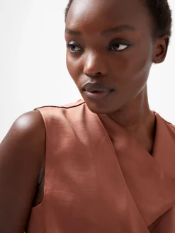 French Connection Dresses|Midi Dresses-Irina Satin Sleeveless Cowl Neck Dress