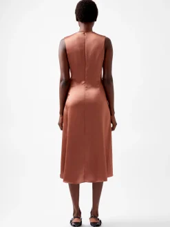 French Connection Dresses|Midi Dresses-Irina Satin Sleeveless Cowl Neck Dress