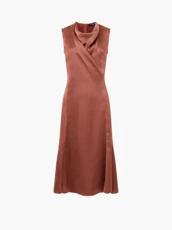French Connection Dresses|Midi Dresses-Irina Satin Sleeveless Cowl Neck Dress