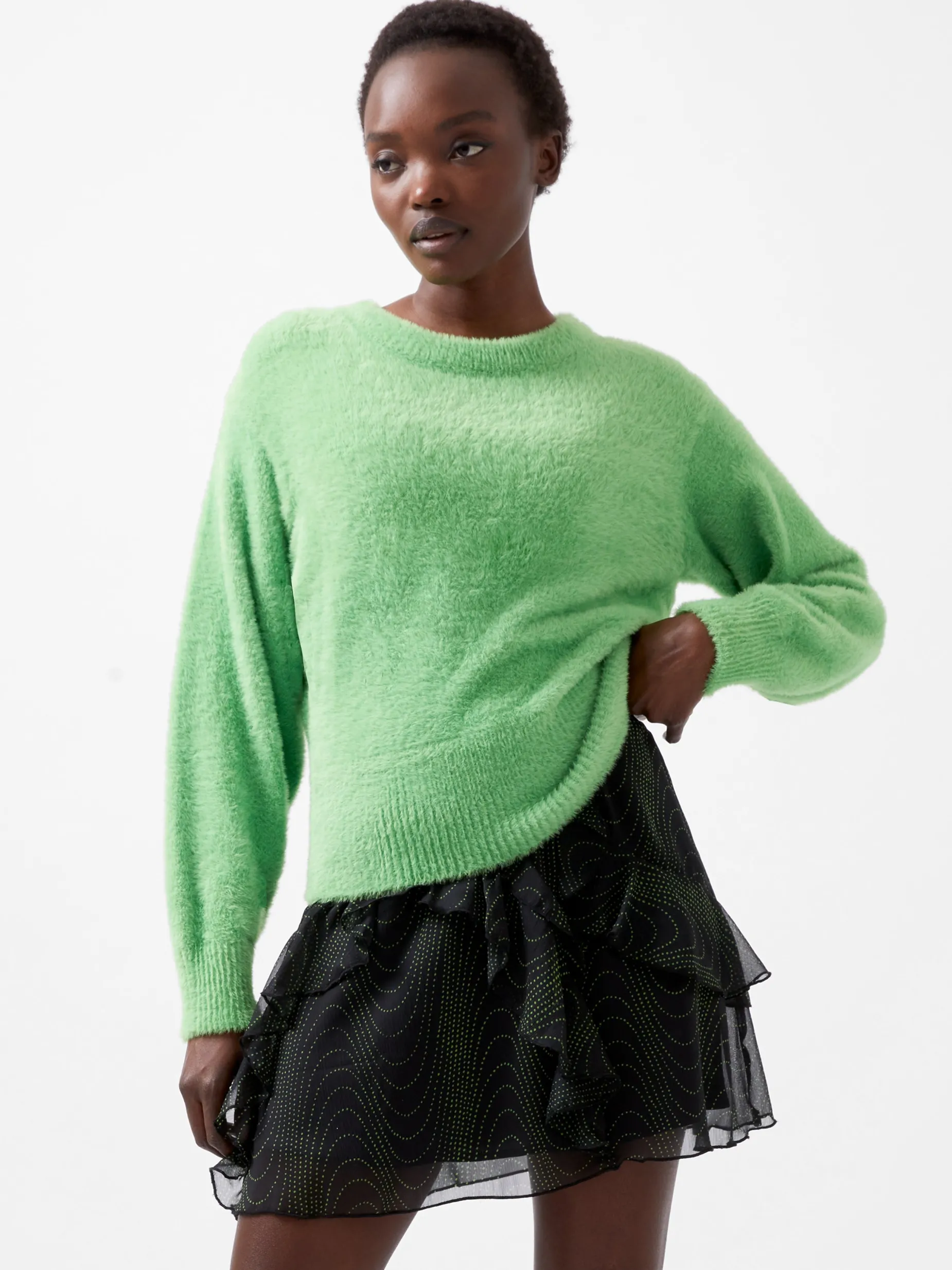 French Connection Jumpers & Cardigans-Jacelin Fluffy Crew Neck Jumper