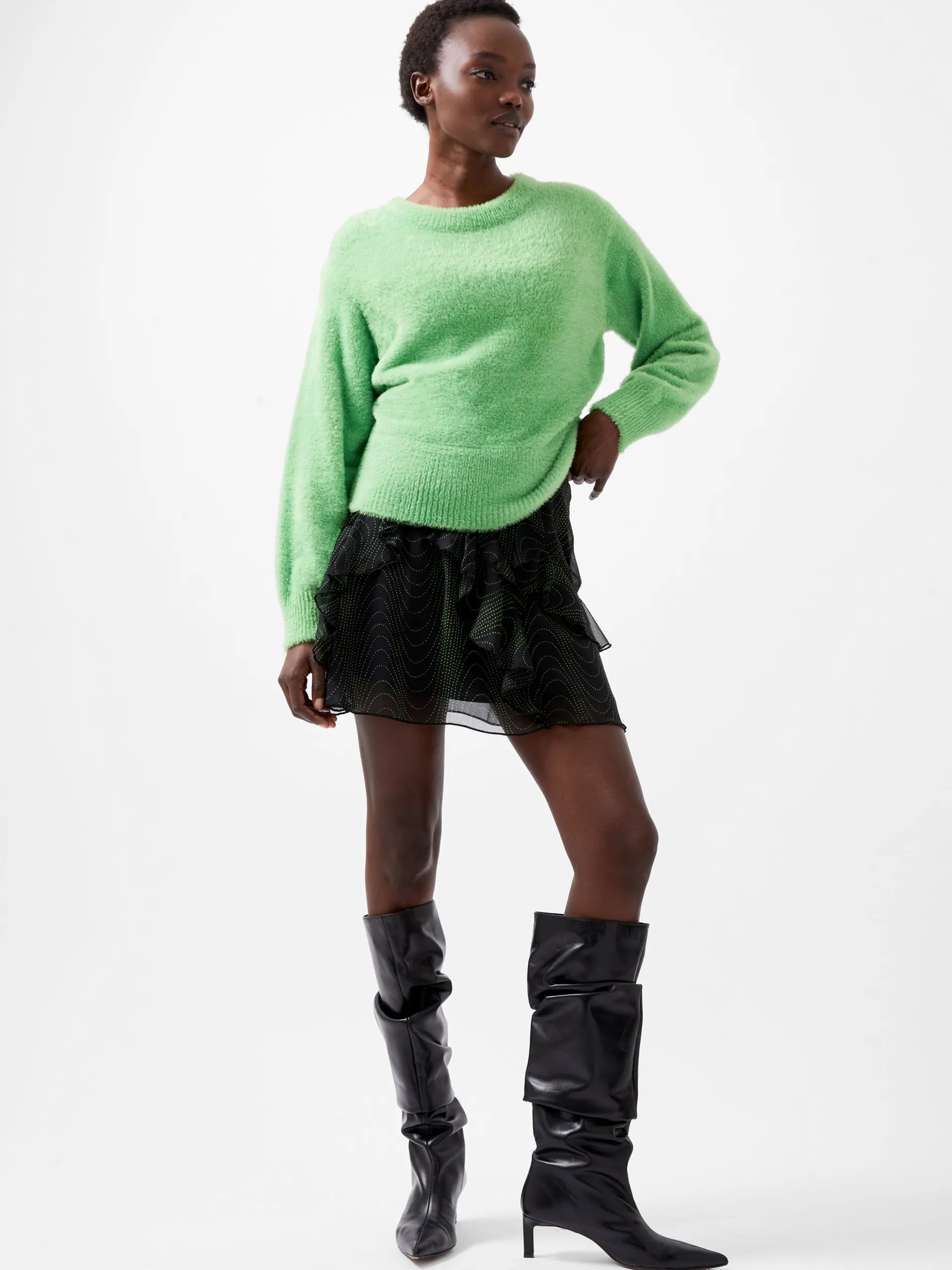 French Connection Jumpers & Cardigans-Jacelin Fluffy Crew Neck Jumper