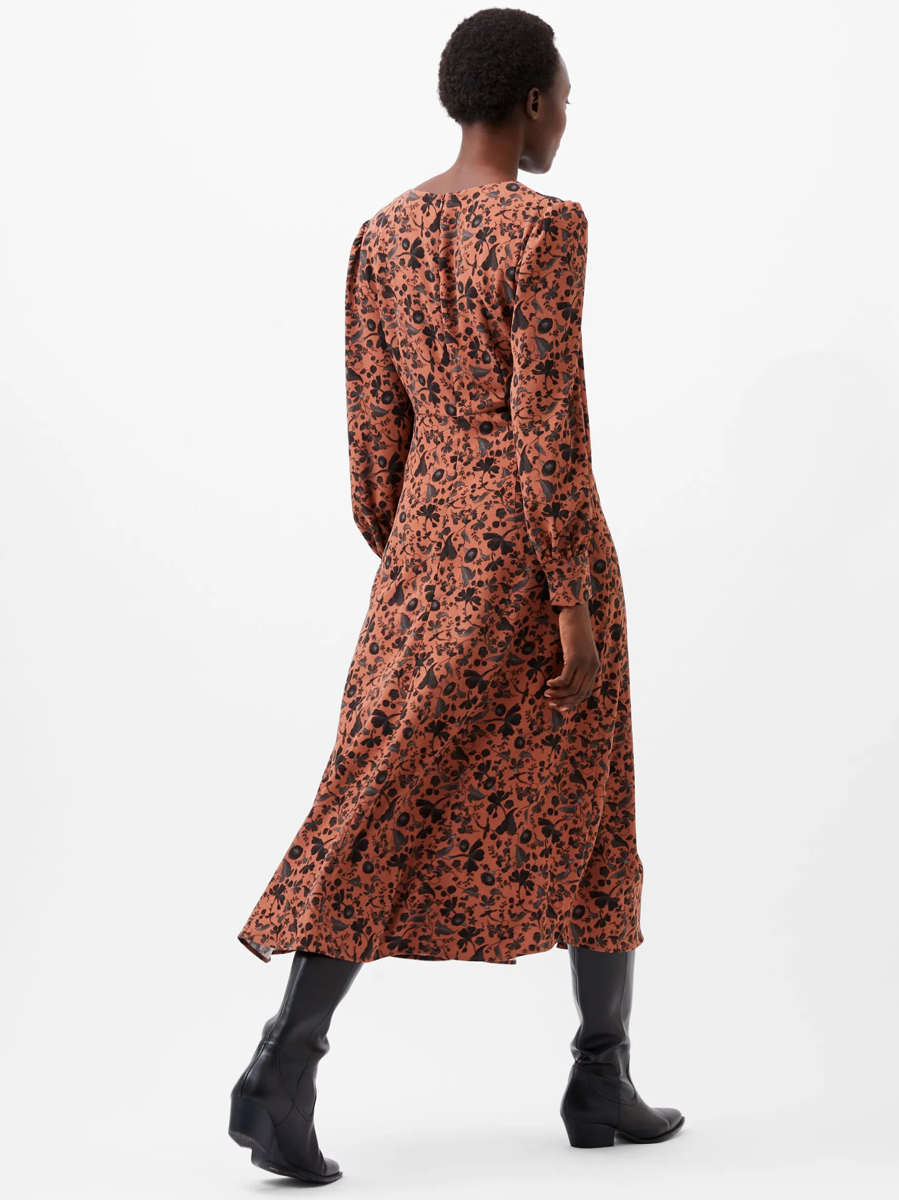 French Connection Dresses|Midi Dresses-Jeanie Brina Crepe Midi Dress
