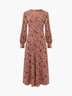 French Connection Dresses|Midi Dresses-Jeanie Brina Crepe Midi Dress
