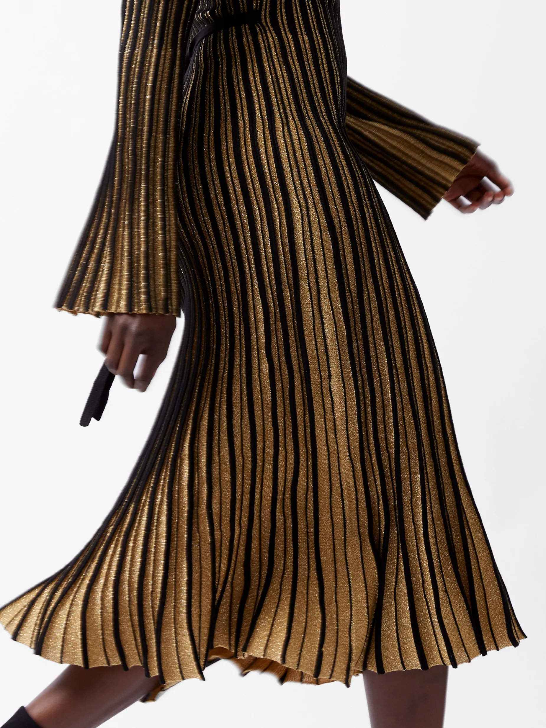 French Connection Dresses|Midi Dresses-Journee Mari Lurex Long Sleeve Dress