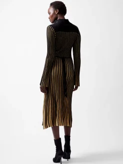 French Connection Dresses|Midi Dresses-Journee Mari Lurex Long Sleeve Dress