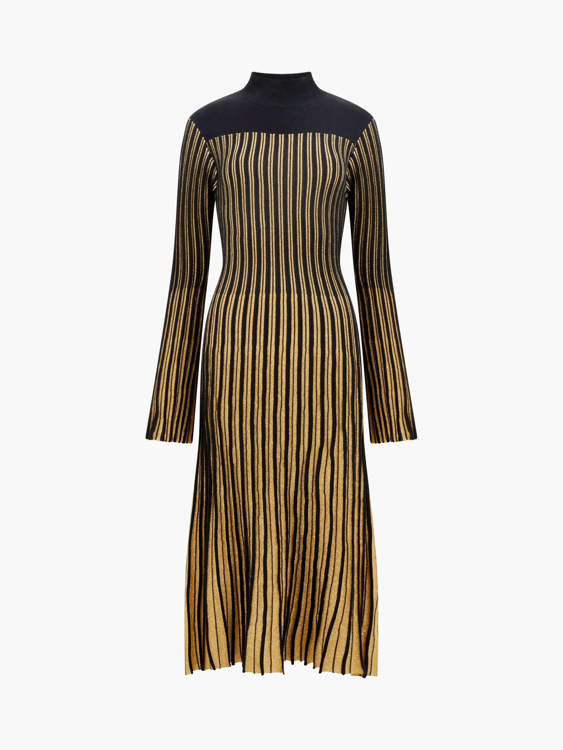 French Connection Dresses|Midi Dresses-Journee Mari Lurex Long Sleeve Dress