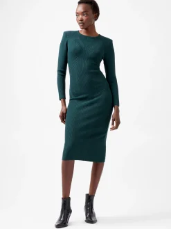 French Connection Dresses|Midi Dresses-Kairi Rib Long Sleeve Midi Dress