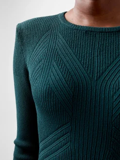 French Connection Dresses|Midi Dresses-Kairi Rib Long Sleeve Midi Dress