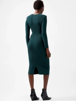 French Connection Dresses|Midi Dresses-Kairi Rib Long Sleeve Midi Dress