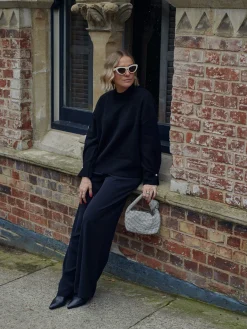 French Connection Jumpers & Cardigans-Kezia Recycled Pearl Cuff Detail Jumper