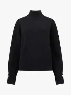 French Connection Jumpers & Cardigans-Kezia Recycled Pearl Cuff Detail Jumper