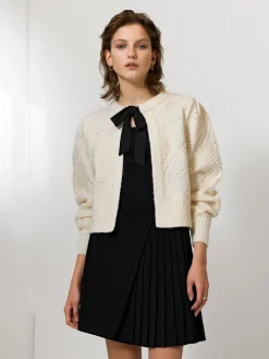 French Connection Jumpers & Cardigans-Kitty Recycled Bobble Bow Cardigan