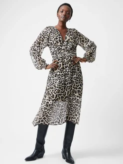 French Connection Dresses|Midi Dresses-Print Georgette Long Sleeve Dress