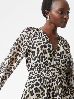 French Connection Dresses|Midi Dresses-Print Georgette Long Sleeve Dress