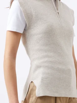 French Connection Jumpers & Cardigans-Lightweight Recycled Vhari Half Zip Vest