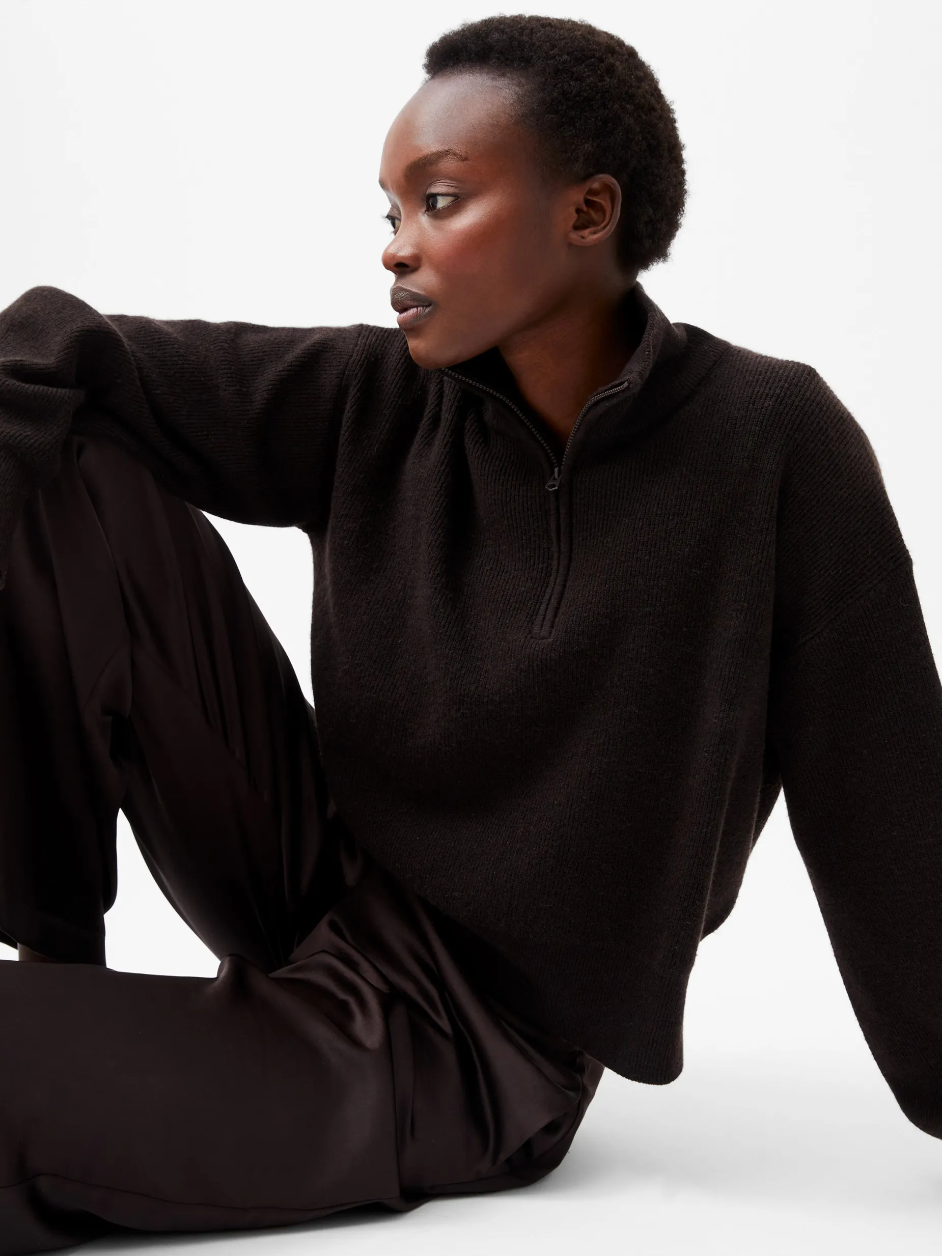 French Connection Jumpers & Cardigans-Lightweight Vhari Recycled Half Zip Jumper