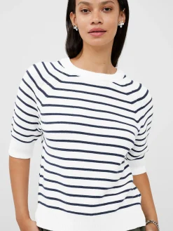 French Connection Jumpers & Cardigans-Lily Mozart Stripe Short Sleeve Jumper