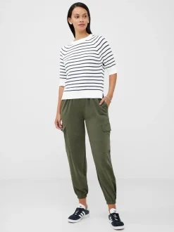 French Connection Jumpers & Cardigans-Lily Mozart Stripe Short Sleeve Jumper