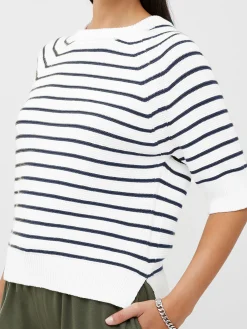 French Connection Jumpers & Cardigans-Lily Mozart Stripe Short Sleeve Jumper