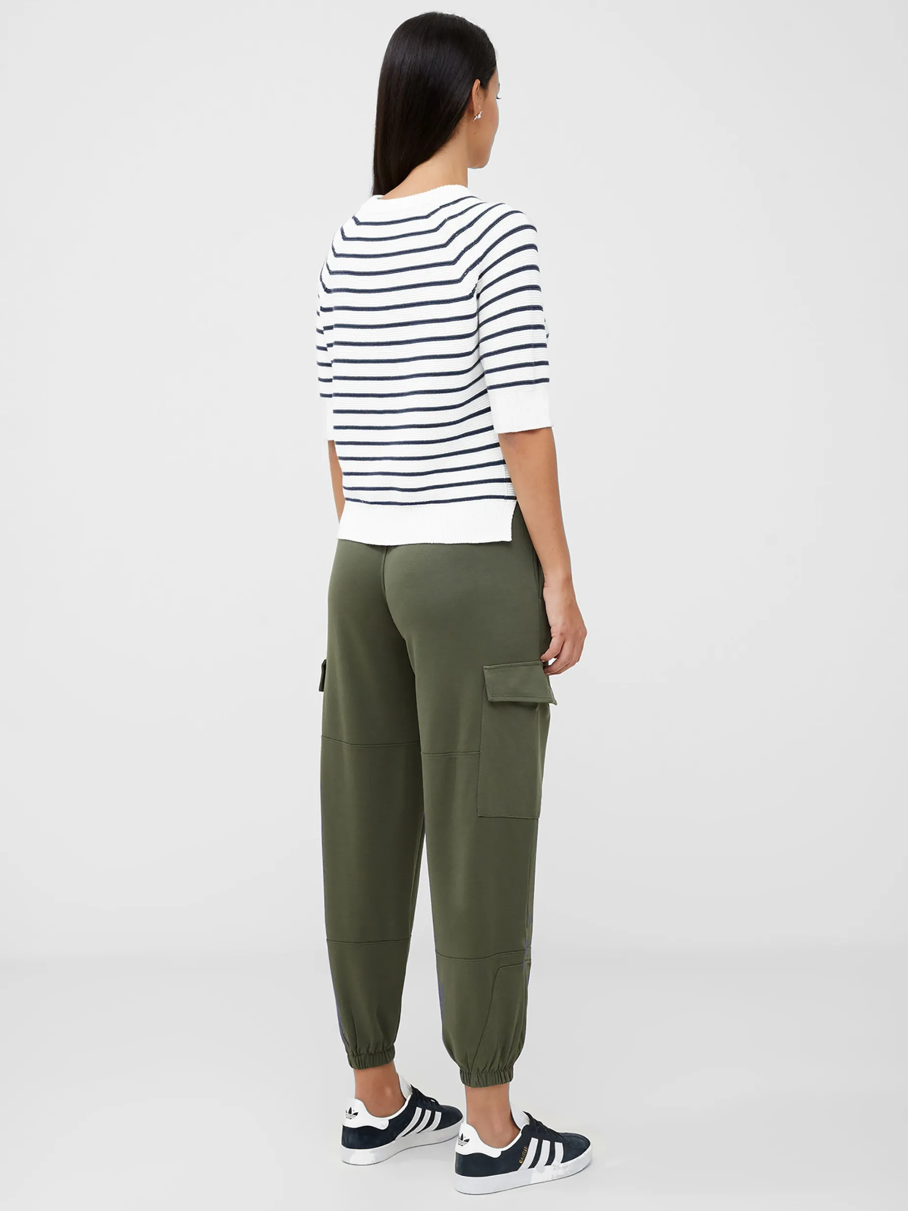 French Connection Jumpers & Cardigans-Lily Mozart Stripe Short Sleeve Jumper