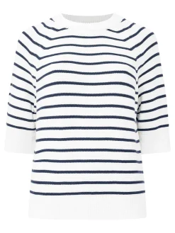 French Connection Jumpers & Cardigans-Lily Mozart Stripe Short Sleeve Jumper