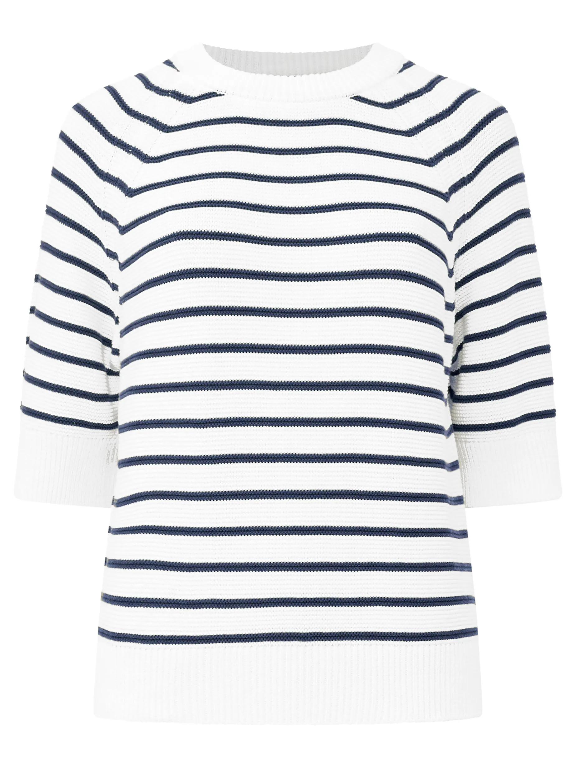 French Connection Jumpers & Cardigans-Lily Mozart Stripe Short Sleeve Jumper