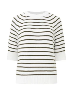 French Connection Jumpers & Cardigans-Lily Mozart Stripe Short Sleeve Jumper