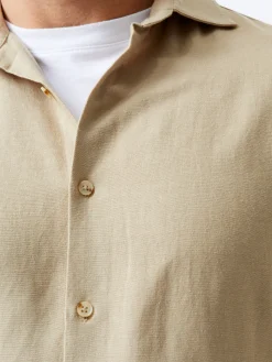 French Connection Shirts-Long Sleeve Linen Blend Shirt