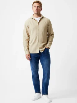 French Connection Shirts-Long Sleeve Linen Blend Shirt