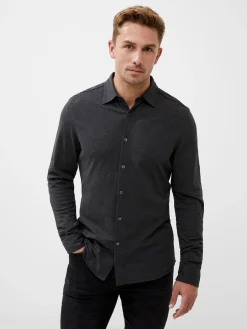 French Connection Shirts-Long Sleeve Pique Jersey Shirt