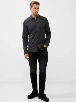 French Connection Shirts-Long Sleeve Pique Jersey Shirt