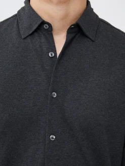 French Connection Shirts-Long Sleeve Pique Jersey Shirt