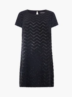 French Connection Party Dresses-Lurex Georgette Mini Shift Dress