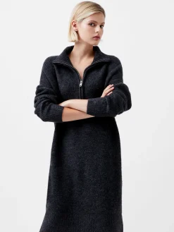 French Connection Dresses|Mini Dresses-Maddox Half Zip Long Sleeve Knit Dress