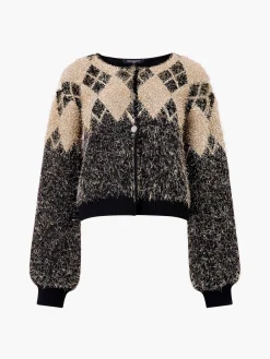 French Connection Jumpers & Cardigans-Mavis Argyle Tinsel Long Sleeve Cardigan