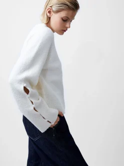 French Connection Jumpers & Cardigans-Melissa Boucle Button Detail Sleeve Jumper