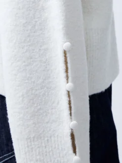 French Connection Jumpers & Cardigans-Melissa Boucle Button Detail Sleeve Jumper