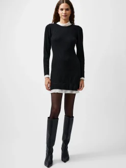 French Connection Dresses|Mini Dresses-Melody Pleated Mix Mini Dress