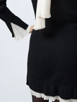 French Connection Dresses|Mini Dresses-Melody Pleated Mix Mini Dress