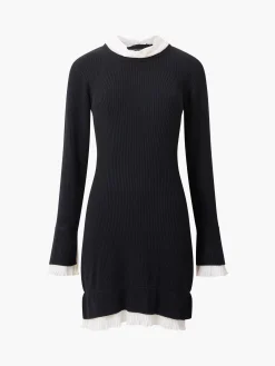 French Connection Dresses|Mini Dresses-Melody Pleated Mix Mini Dress