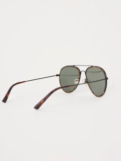French Connection Sunglasses-Metal D-Frame Rim Detailed Sunglasses