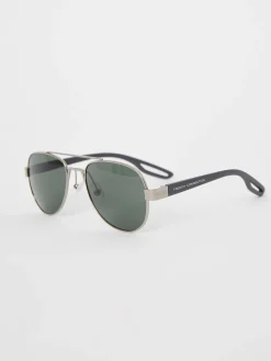 French Connection Sunglasses-Metal D-Frame Sunglasses