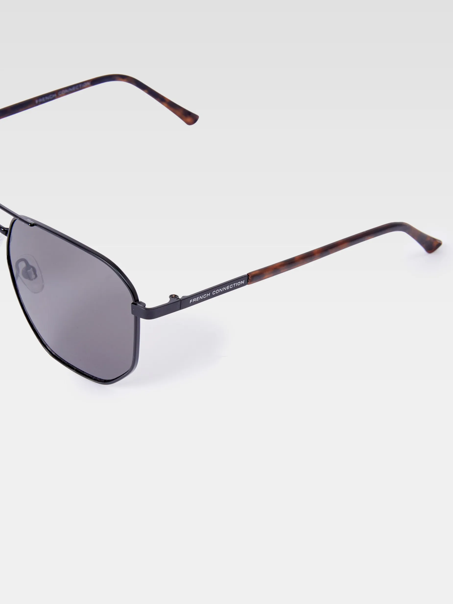 French Connection Sunglasses-Metal D-Frame Sunglasses