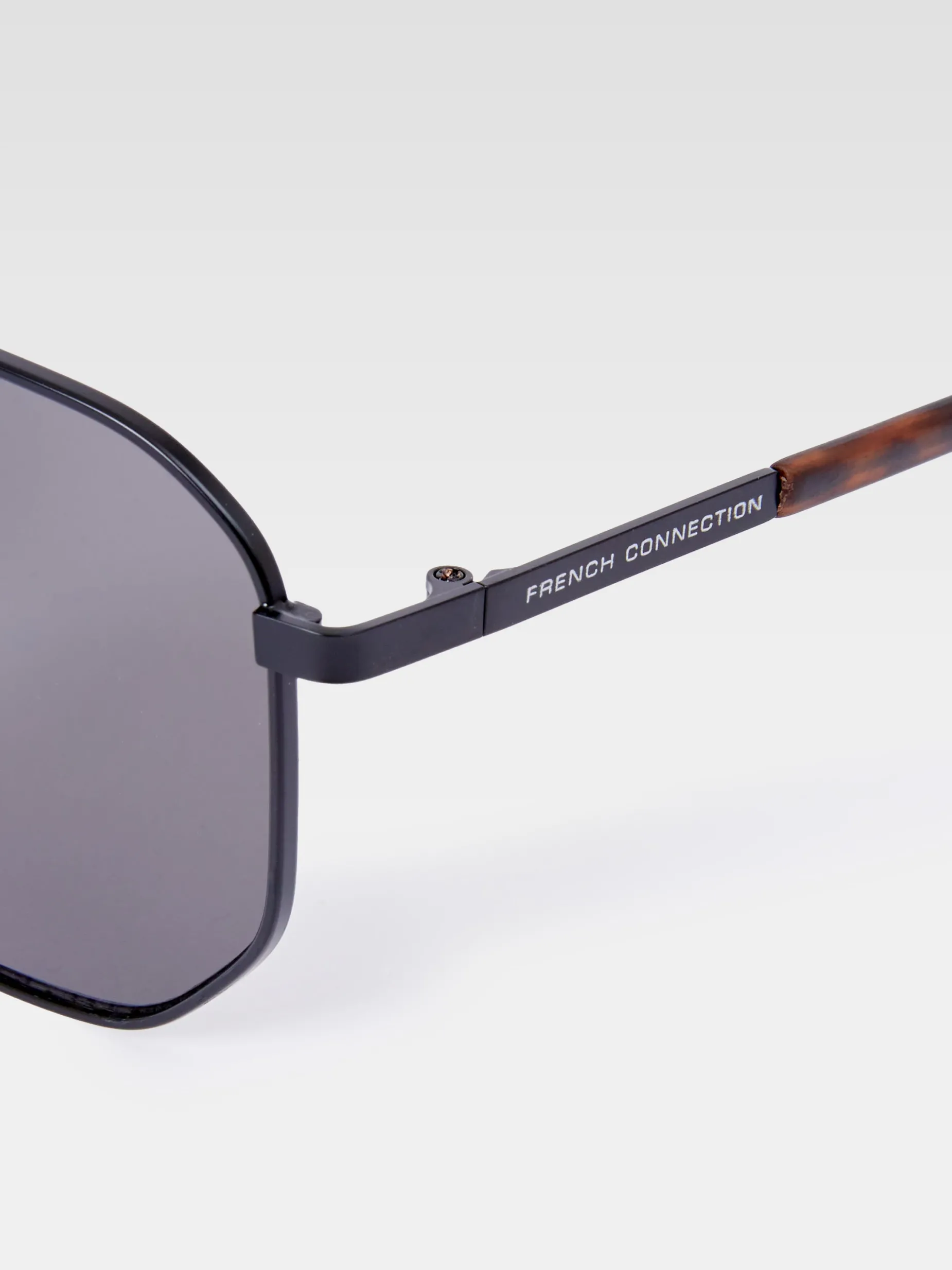 French Connection Sunglasses-Metal D-Frame Sunglasses